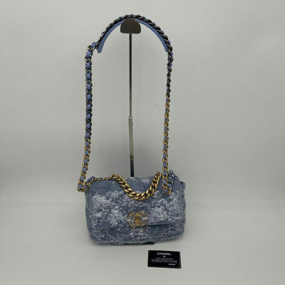 Chanel Canvas ways Bag Blue Flap Small