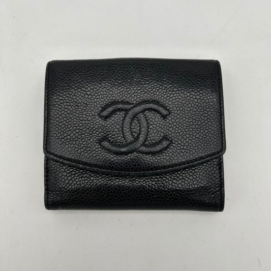 Chanel Black Leather Clutch Wristlet Small Classic Flap Accessory