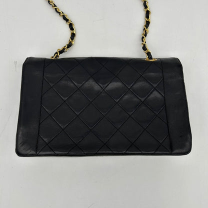 Chanel Lambskin Black Quilted Chain Bag Medium