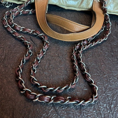 Chanel Patchwork Leather Pumpkin Bag Beige cm