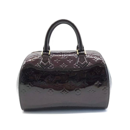 Louis Vuitton Monogram Patent Leather Handbag Brown Medium