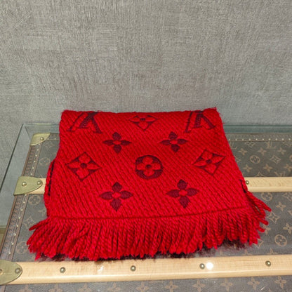 Louis Vuitton Logomania Red Scarf 30x175cm