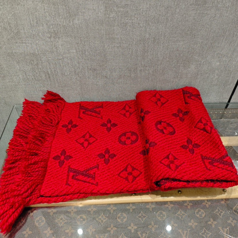 Louis Vuitton Logomania Red Scarf 30x175cm