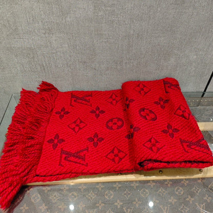 Louis Vuitton Logomania Red Scarf 30x175cm