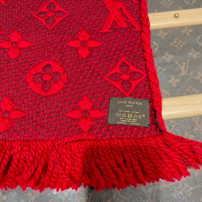 Louis Vuitton Logomania Red Scarf 30x175cm