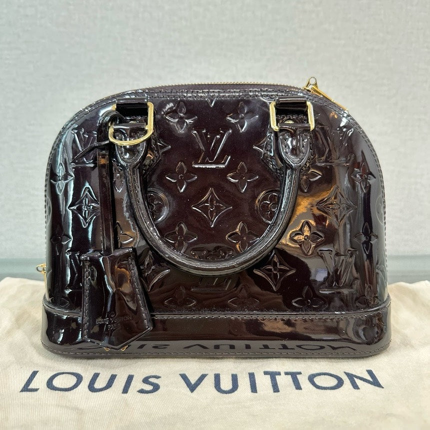 Louis Vuitton Alma BB Amarante Monogram Vernis Leather Handbag