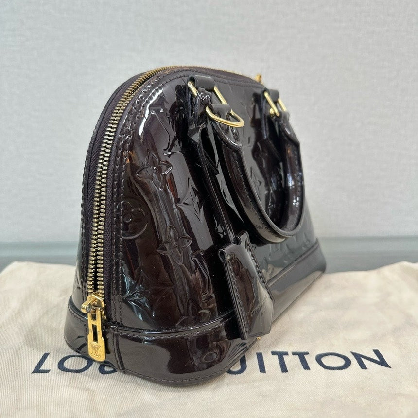 Louis Vuitton Alma BB Amarante Monogram Vernis Leather Handbag