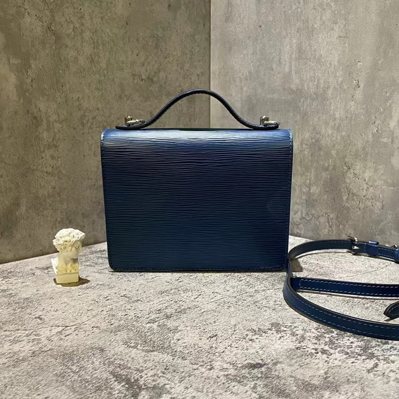 Louis Vuitton Monceau BB Blue Epi Leather Bag