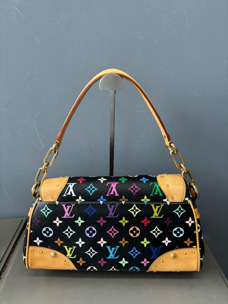 Louis Vuitton Multicolor Monroe Black Satchel Bag