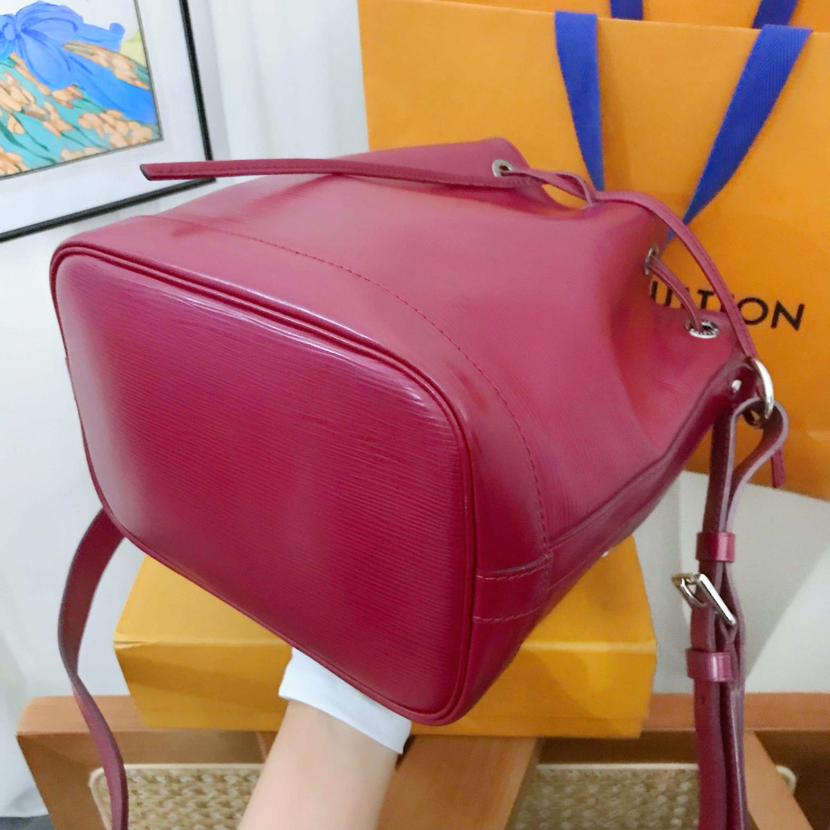 Louis Vuitton Neo Epi Red Leather Bucket Bag Large