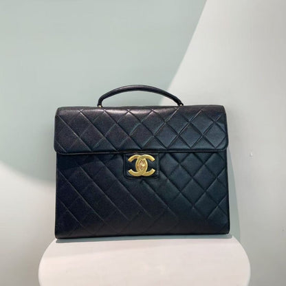Chanel Black Quilted Leather Flap Bag Medium -