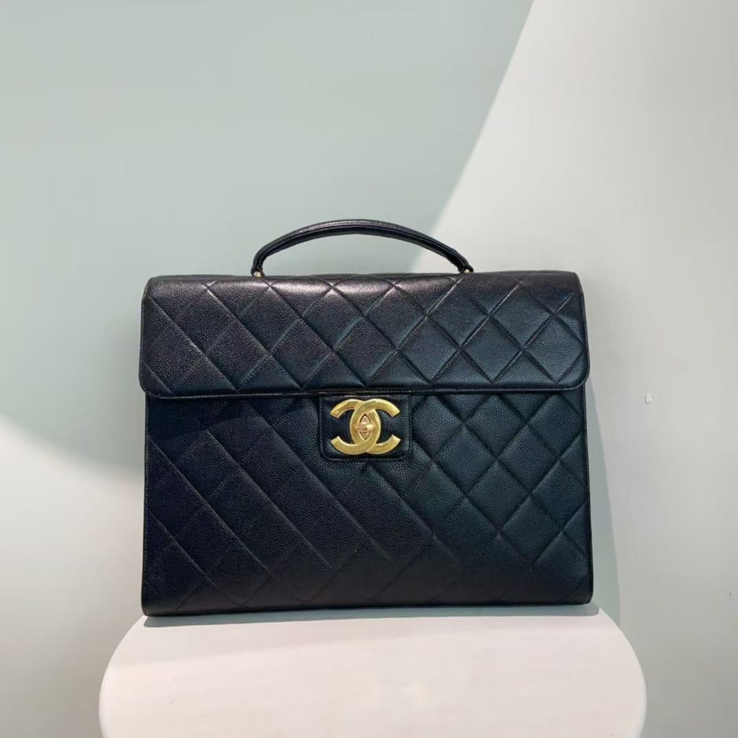 Chanel Black Quilted Leather Flap Bag Medium -