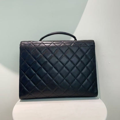 Chanel Black Quilted Leather Flap Bag Medium -