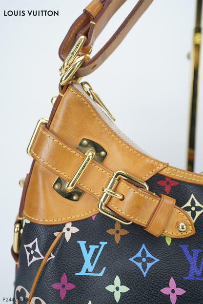Louis Vuitton Multicolor Black Canvas White Leather Bag