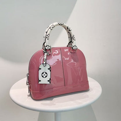 Louis Vuitton Alma Rose Vernis Leather Handbag Medium