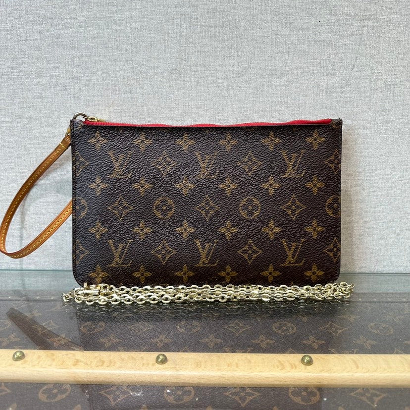 Louis Vuitton Neverfull Brown Monogram Clutch 24.5x15.5cm
