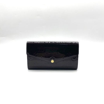 Louis Vuitton Patent Leather Wallet Black Medium