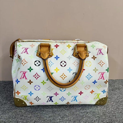 Louis Vuitton Multicolor White Speedy 30 Monogram Canvas Bag