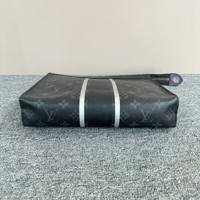 Louis Vuitton Monogram Eclipse Black Clutch Large