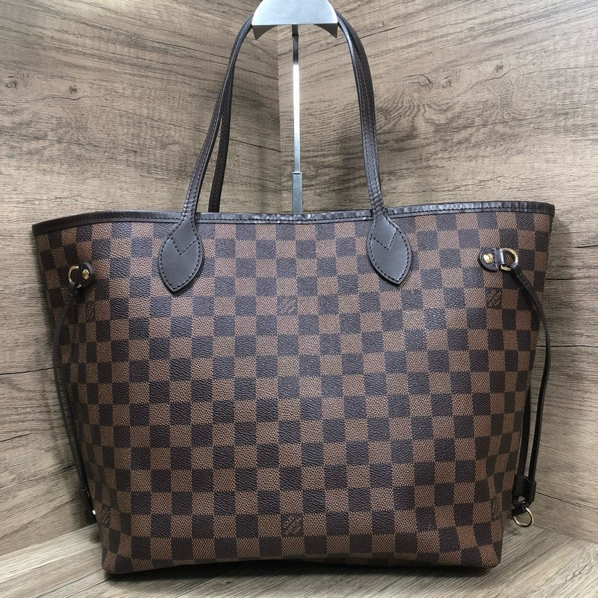 Louis Vuitton Neverfull MM Damier Ebene Tote Bag Brown Medium Size