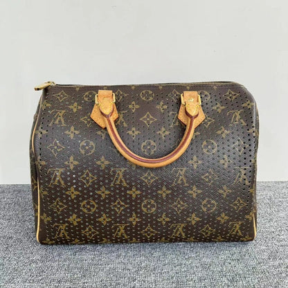Louis Vuitton Speedy Brown Perforated Bag with Pouch