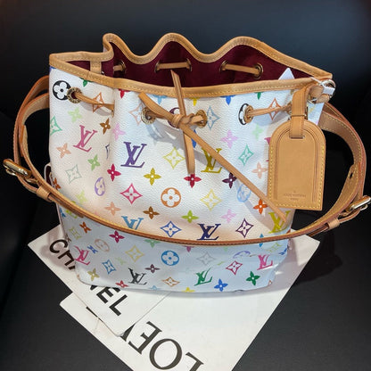 Louis Vuitton Multicolor Bucket Bag White