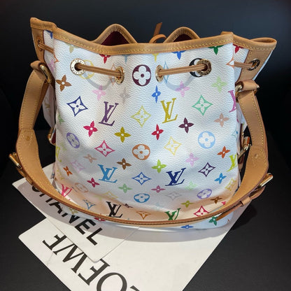 Louis Vuitton Multicolor Bucket Bag White