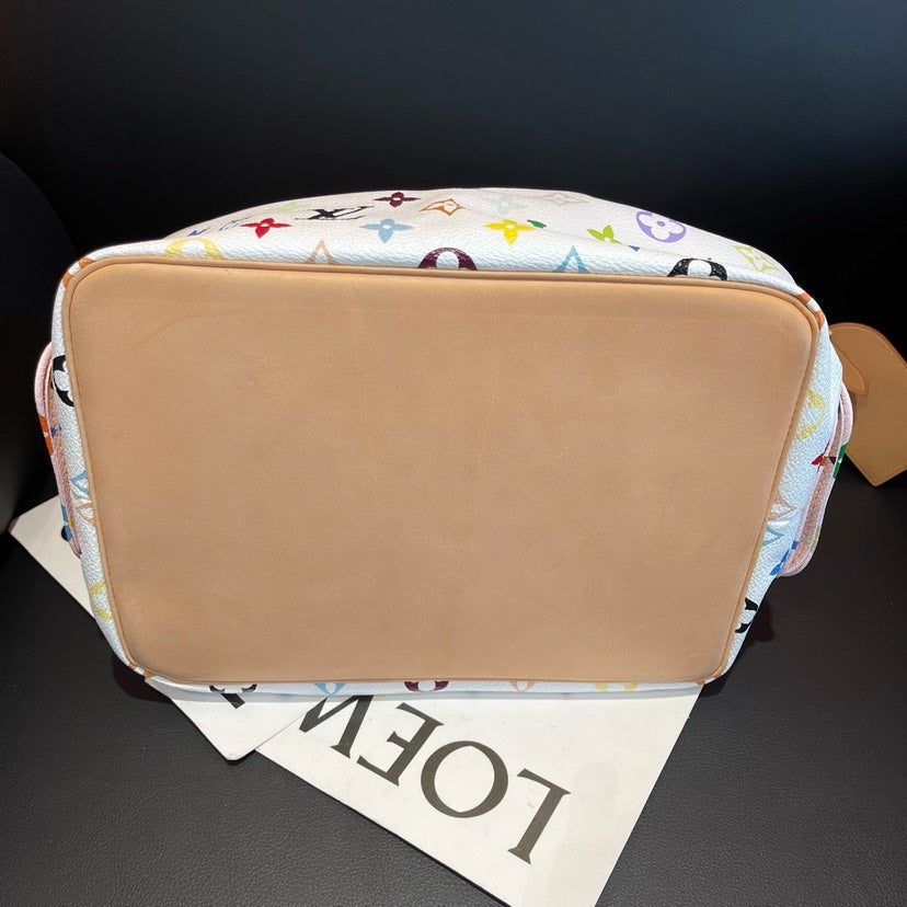 Louis Vuitton Multicolor Bucket Bag White