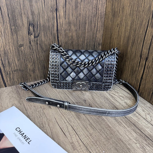 Chanel Leboy Small Distressed Black Quilted Bag xxcm