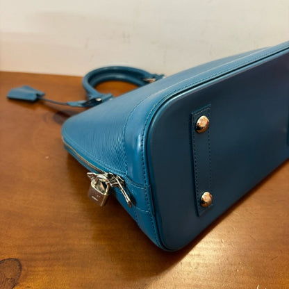 Louis Vuitton Alma Large Epi Blue Handbag