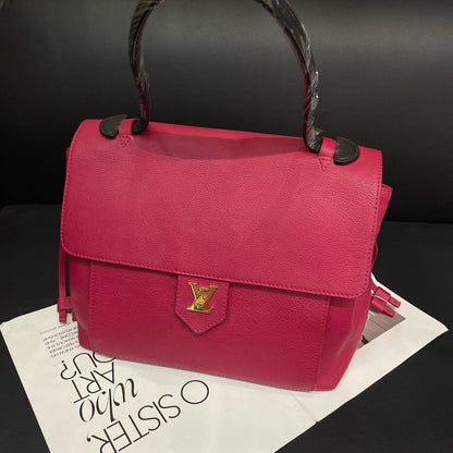 Louis Vuitton Pink Leather Top Handle Bag Medium