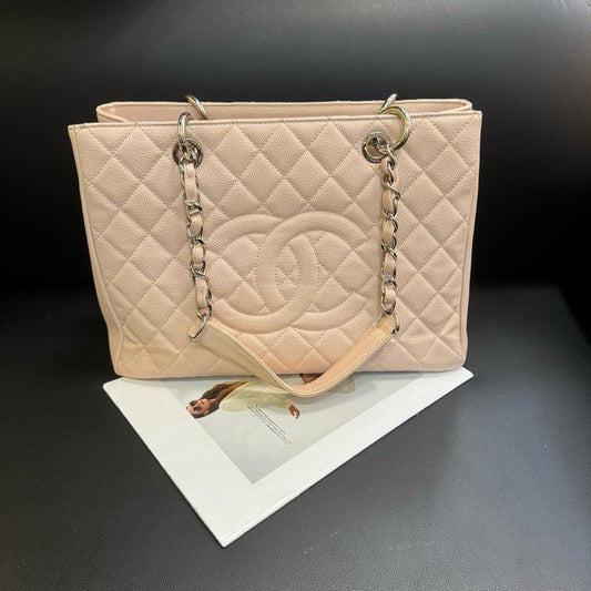 Chanel GST Caviar Beige Quilted Leather Tote Bag x.xcm