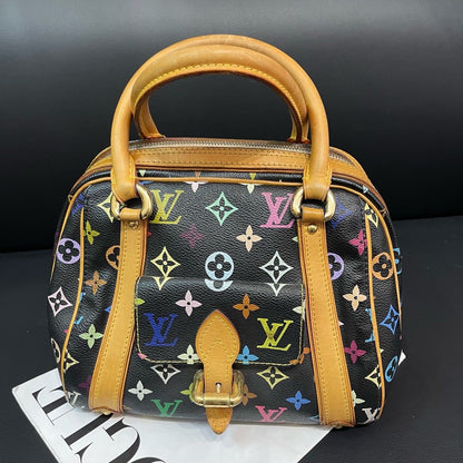Louis Vuitton Multicolor Monogram Black Canvas Speedy Bag Medium