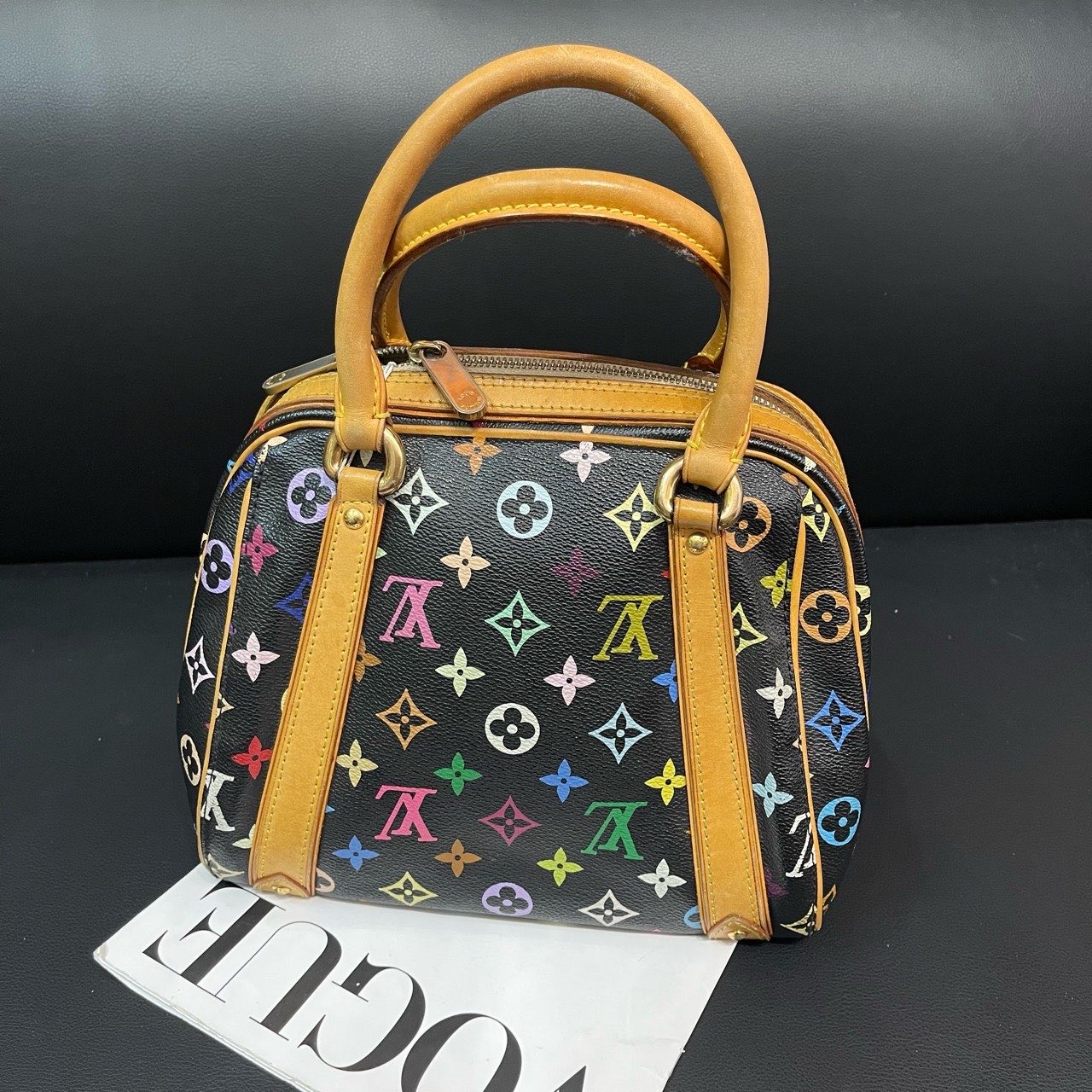 Louis Vuitton Multicolor Monogram Black Canvas Speedy Bag Medium