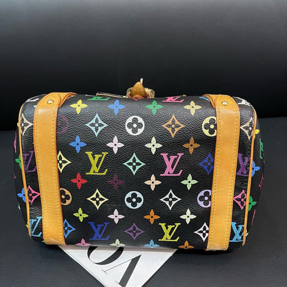 Louis Vuitton Multicolor Monogram Black Canvas Speedy Bag Medium