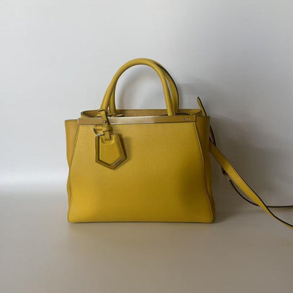 Fendi 2Jours Mustard Yellow Tote Bag