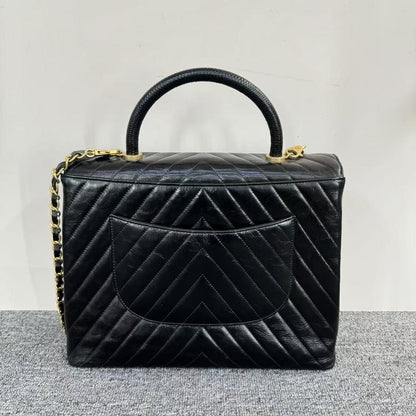 Chanel Chevron Black Handle Bag