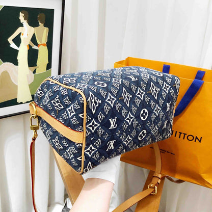 louis vuitton speedy 25 blue handbag