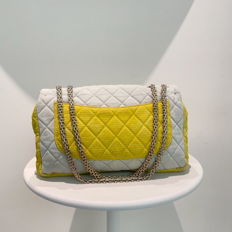 Chanel 2.55 Bag White Pink Quilted Flap