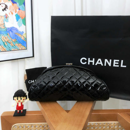 Chanel Quilted Black Clutch Bag