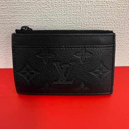 Louis Vuitton Black Leather Monogram Card Case FM9096