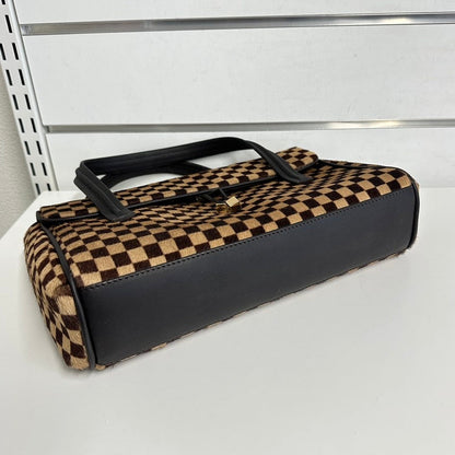 Louis Vuitton Damier Ebene Horse Fur Shoulder Bag, Brown Checkered