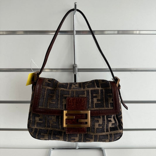 Fendi Zucca Pattern Brown Canvas Shoulder Bag 3764