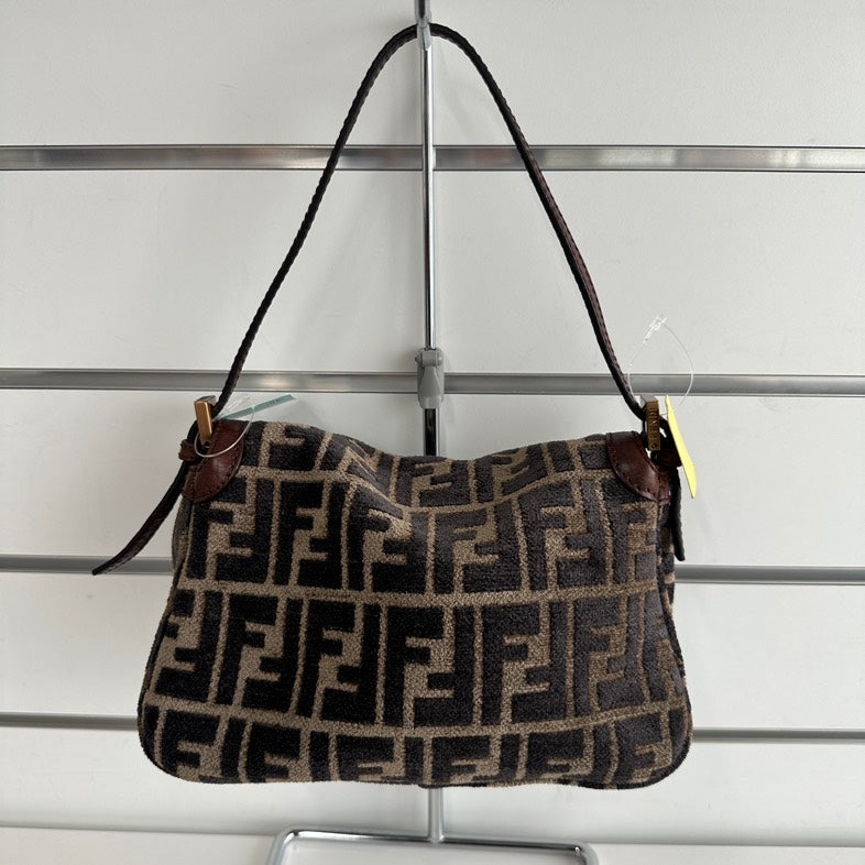 Fendi Zucca Pattern Brown Canvas Shoulder Bag 3764