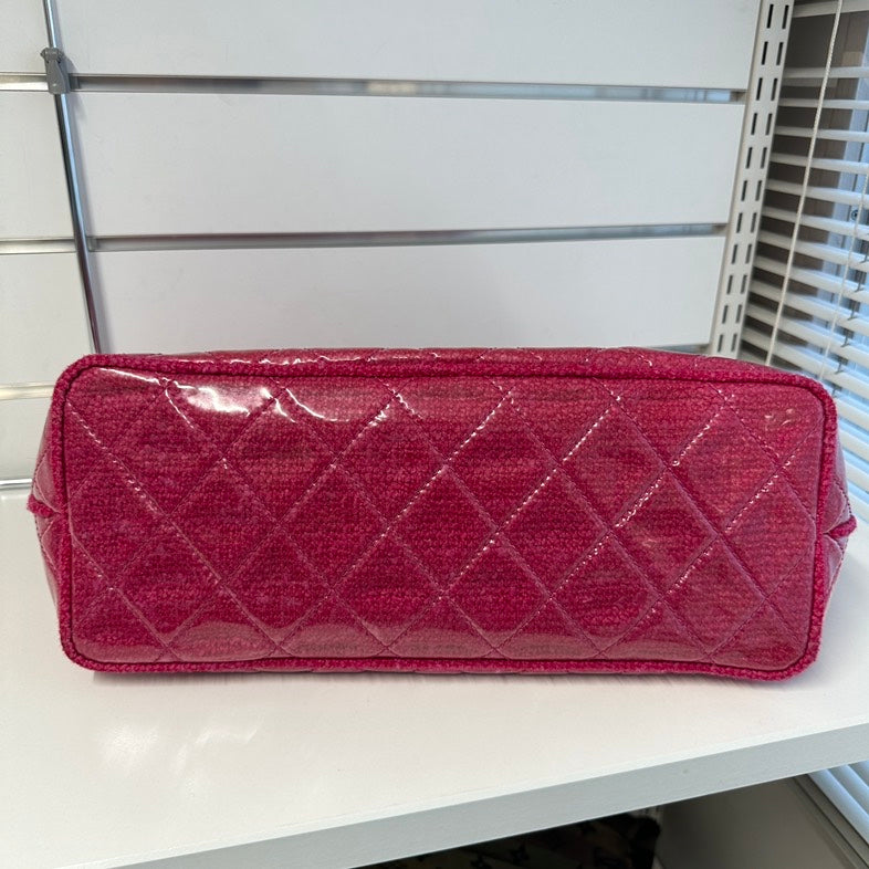 Chanel Deauville Tote Bag in Pink Quilted Tweed