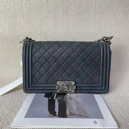 Chanel Leboy Bag 5020706 Quilted Leather Black Crossbody
