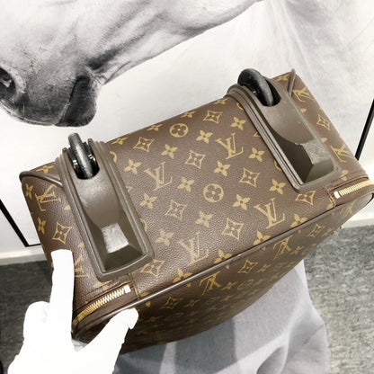 Louis Vuitton Monogram Canvas Travel Trunk Bag Brown Luggage 35x45cm