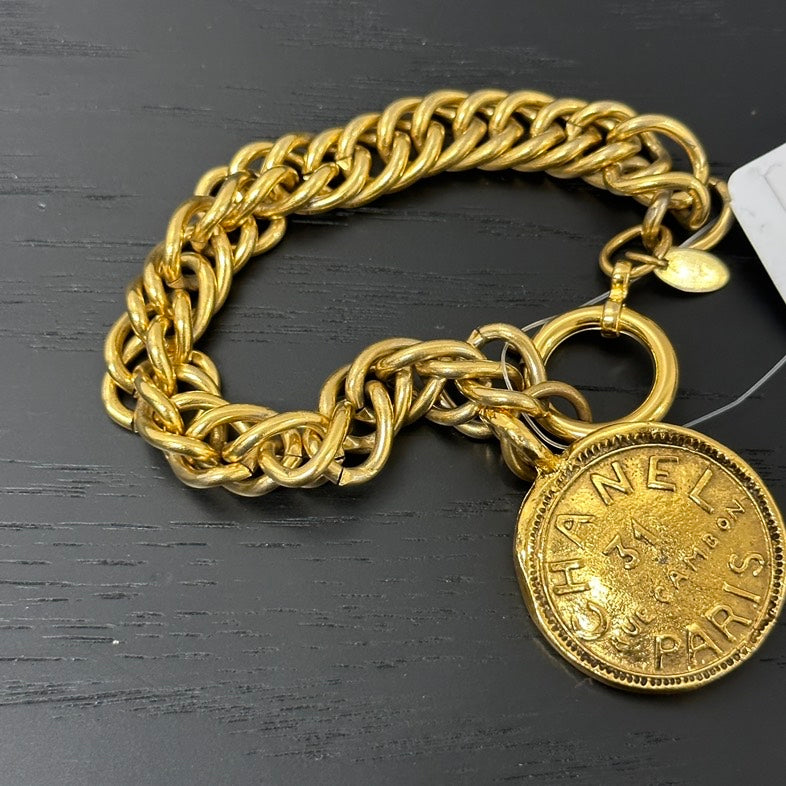 Chanel Chain Logo Gold Bracelet cm