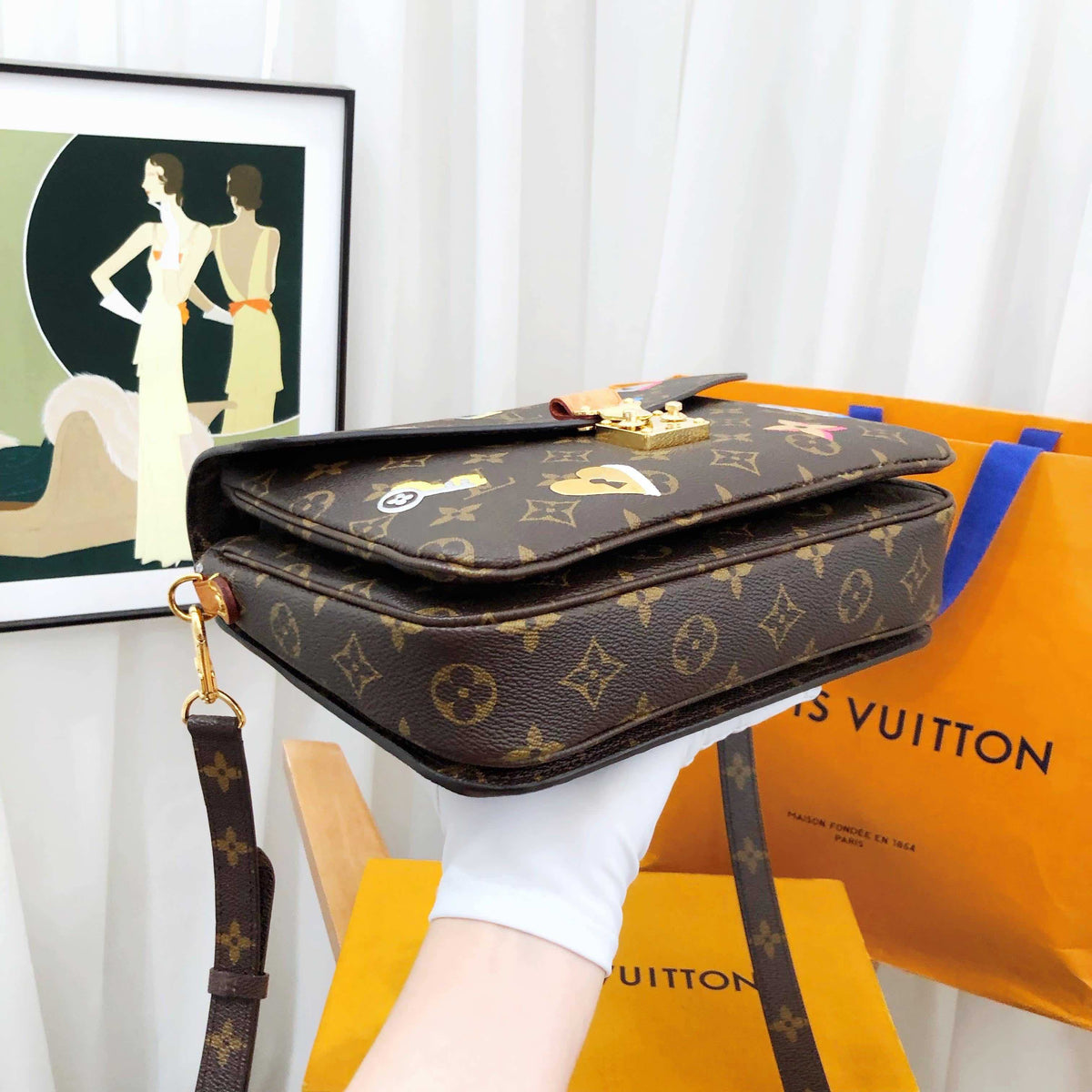 Louis Vuitton Monogram Canvas Sticker Messenger Bag - Brown