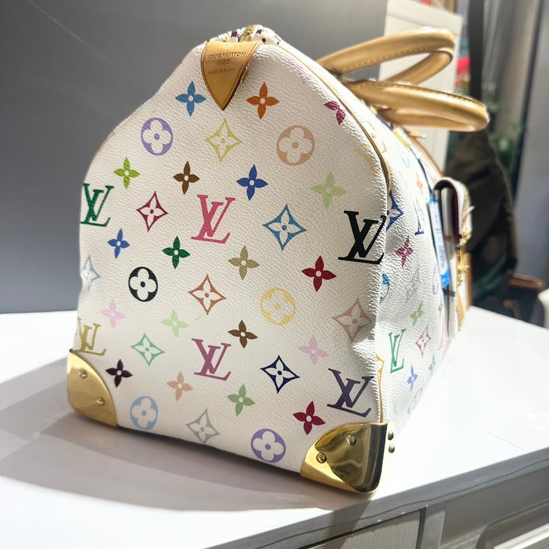 Louis Vuitton Speedy 40 Multicolor Monogram White Satchel Bag